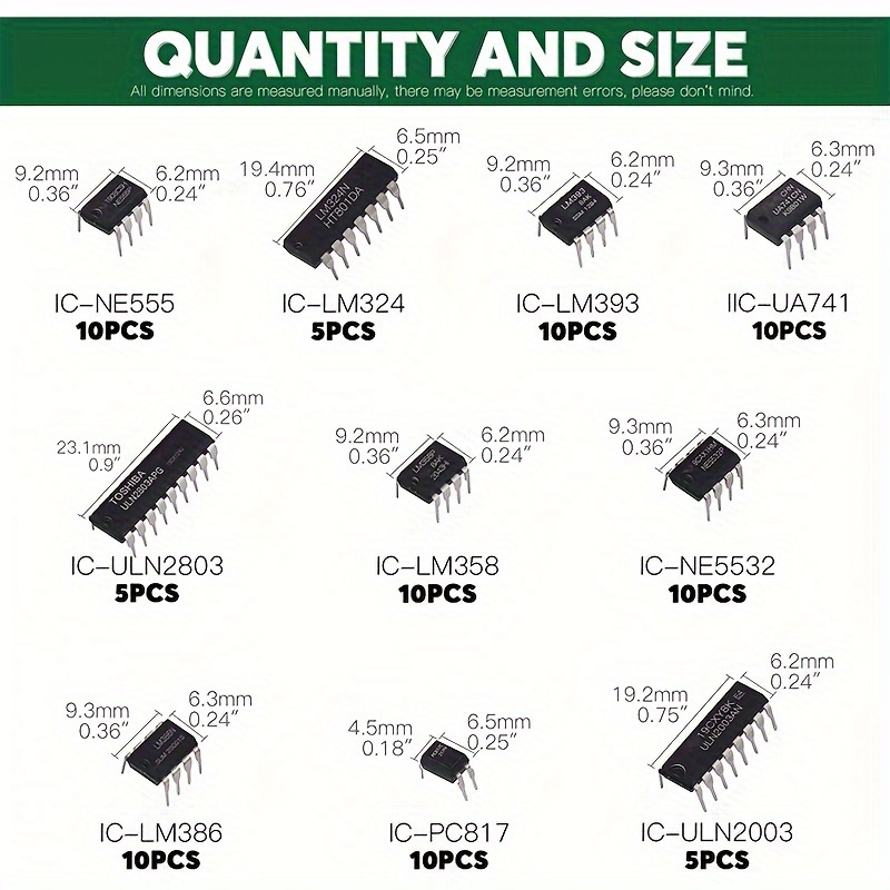 kit de 85 piezas de chips   ne555, lm324 y más - componentes electrónicos versátiles para proyectos diy detalles 4