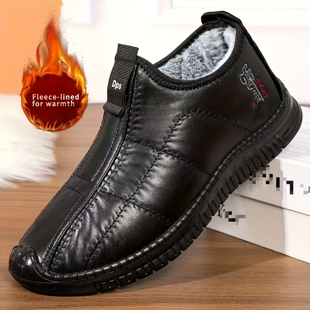 navy blue dress for baby girl Business Warm Winter Microfiber Leather Comfortable Casual Dress Shoes for  Men main image 0