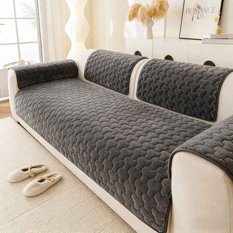 1pc Bohemian Flannel Sofa Cushion - Quilted , Universal Furniture Protector, Pet-friendlya Cover, Anti-slip Protector, Sofa Cover For Living Room, Bedroom, Office - Suitable For 2-4 Seats