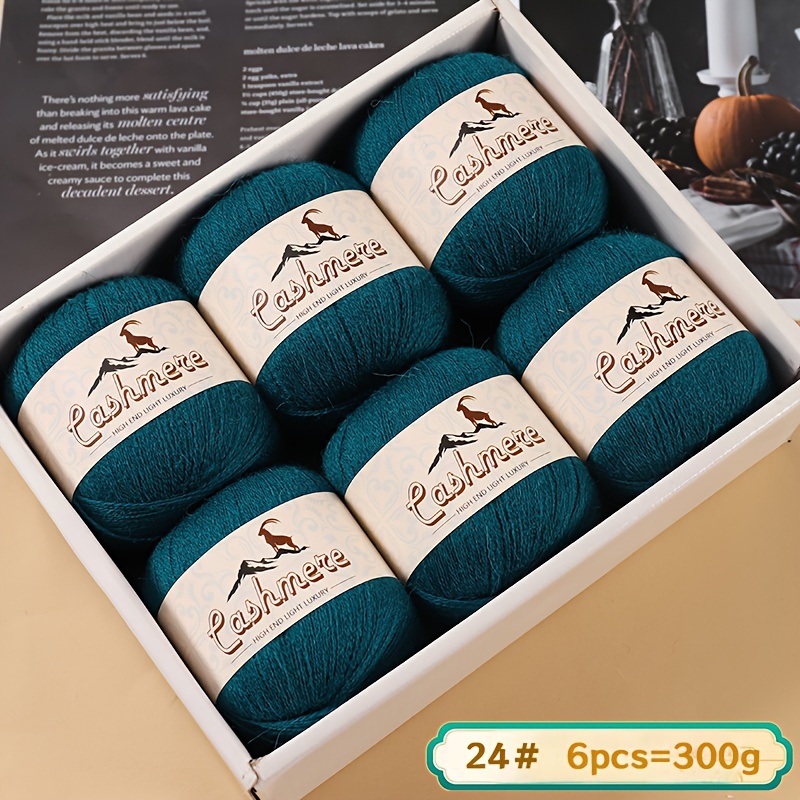 Image of 300g Cashmere Fine Wool Yarn Hand Knitting Material Pack Making Knitting Needle Gift Autumn And Winter Warm Sweater Cardigan Scarf Wool Pants Yarn Ball 6pcs/pack