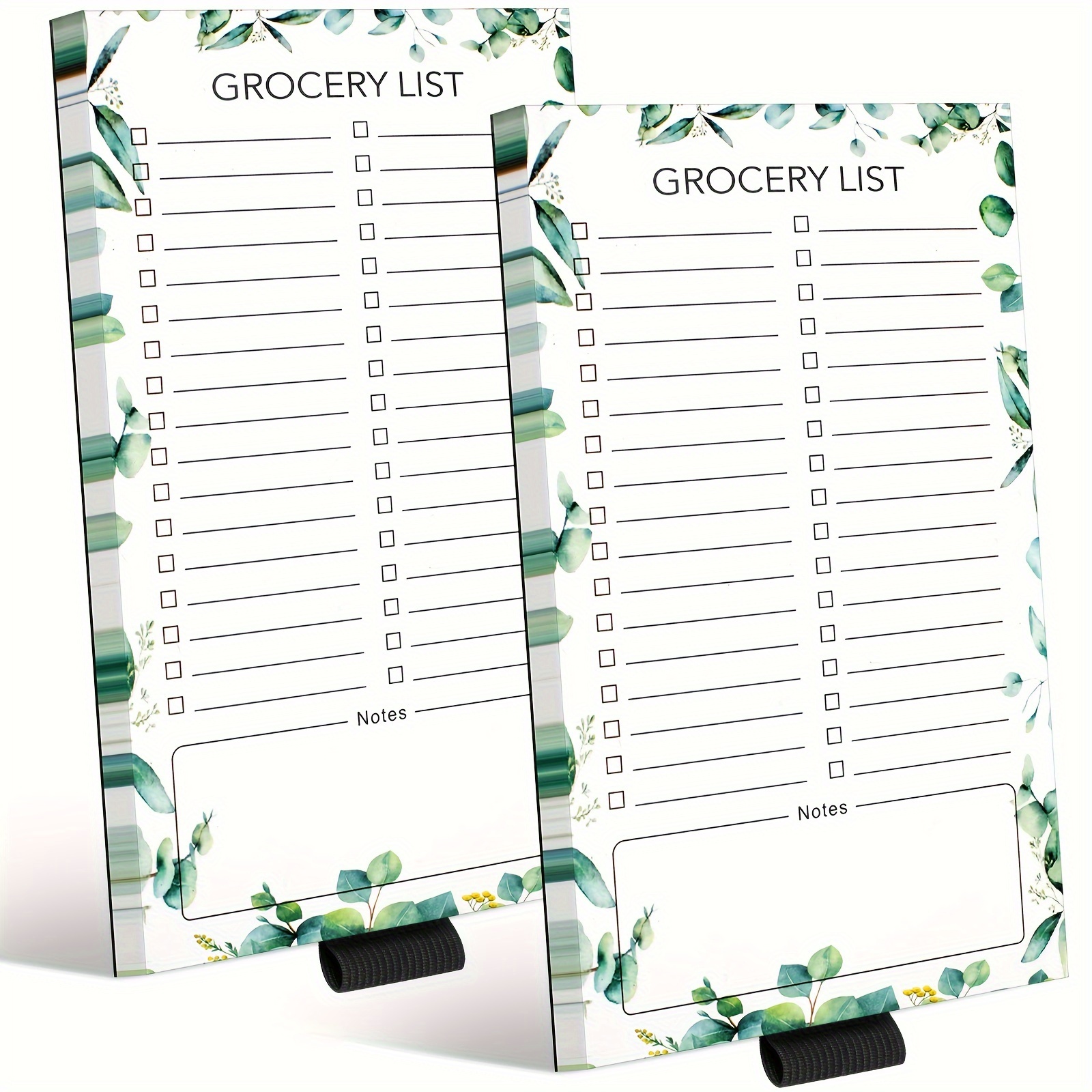 

2pcs Grocery List Magnet Pad For Fridge, 4.5x7.5 Inches Grocery List Pads, Magnetic Note Pad For Fridge, Magnetic Grocery List Pad For Fridge, Shopping List, 60 Pages Per Magnetic Notepad