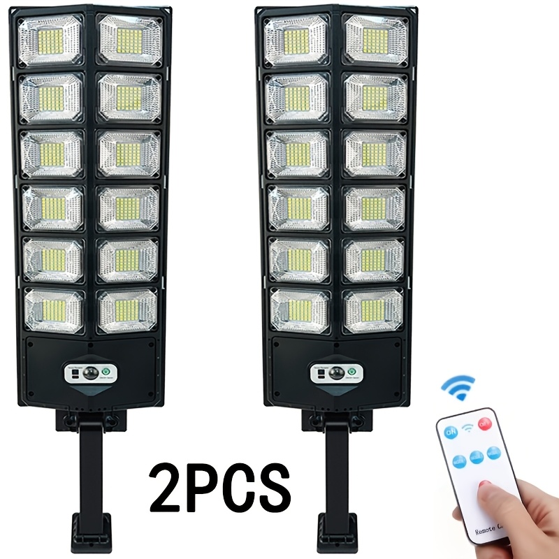 TEMU 2/1 Outdoor Solar 504 Led Street Lamps,, Ip65 Solar Parking Lights, Automatic Switch From Dusk To Dawn Solar Commercial Street Lamps, No