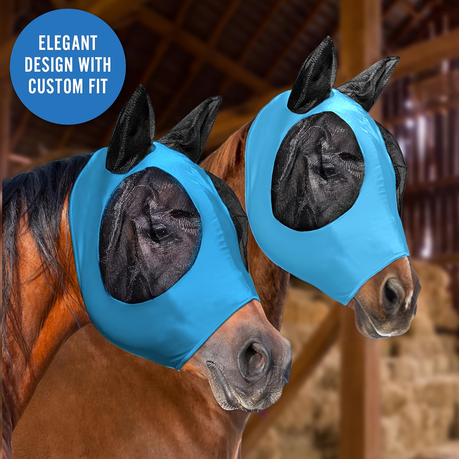

Elegant Horse Fly Mask With Custom Fit: Full Coverage Protection For Horses