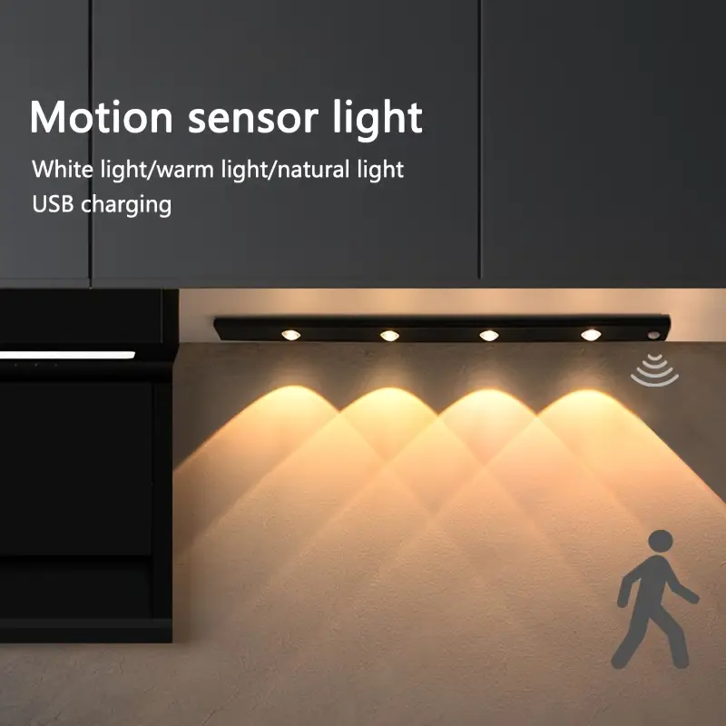 1pc under cabinet lighting motion sensor indoor light closet lights cats eye hill light three different lighting colors adjustable brightness usb charging suitable for lighting in bedrooms living rooms kitchens cabinets etc Product details 0