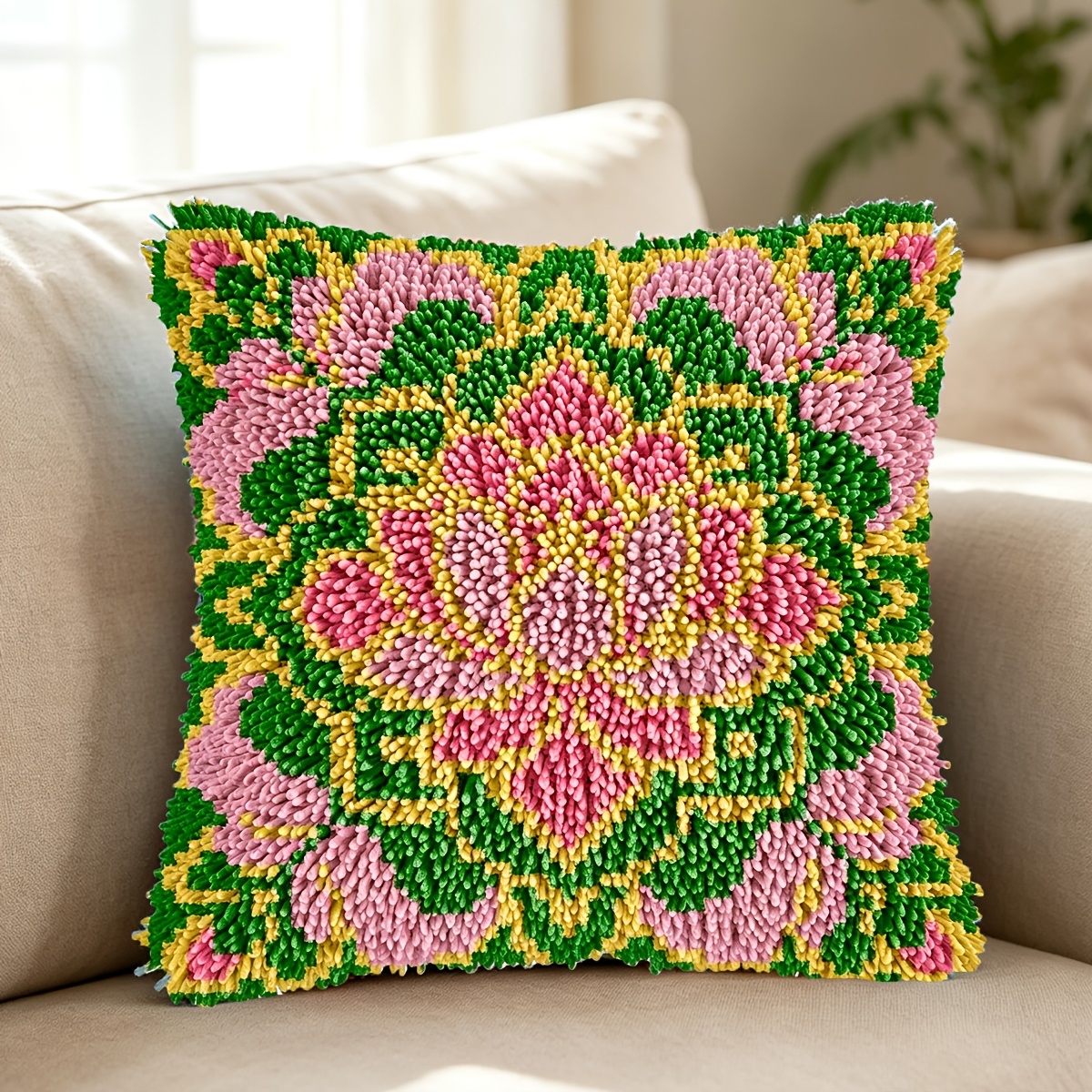 Latch Hook Kit with Beautiful Flowers Printed Pattern