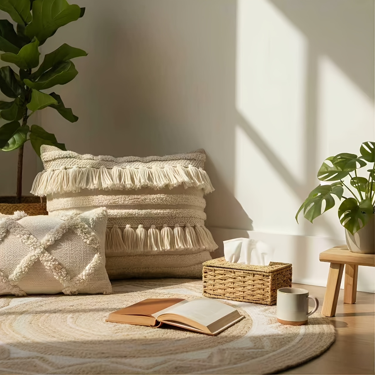 Boho Tissue Box, Nordic Style Paper Towel Holder For Room Bedroom