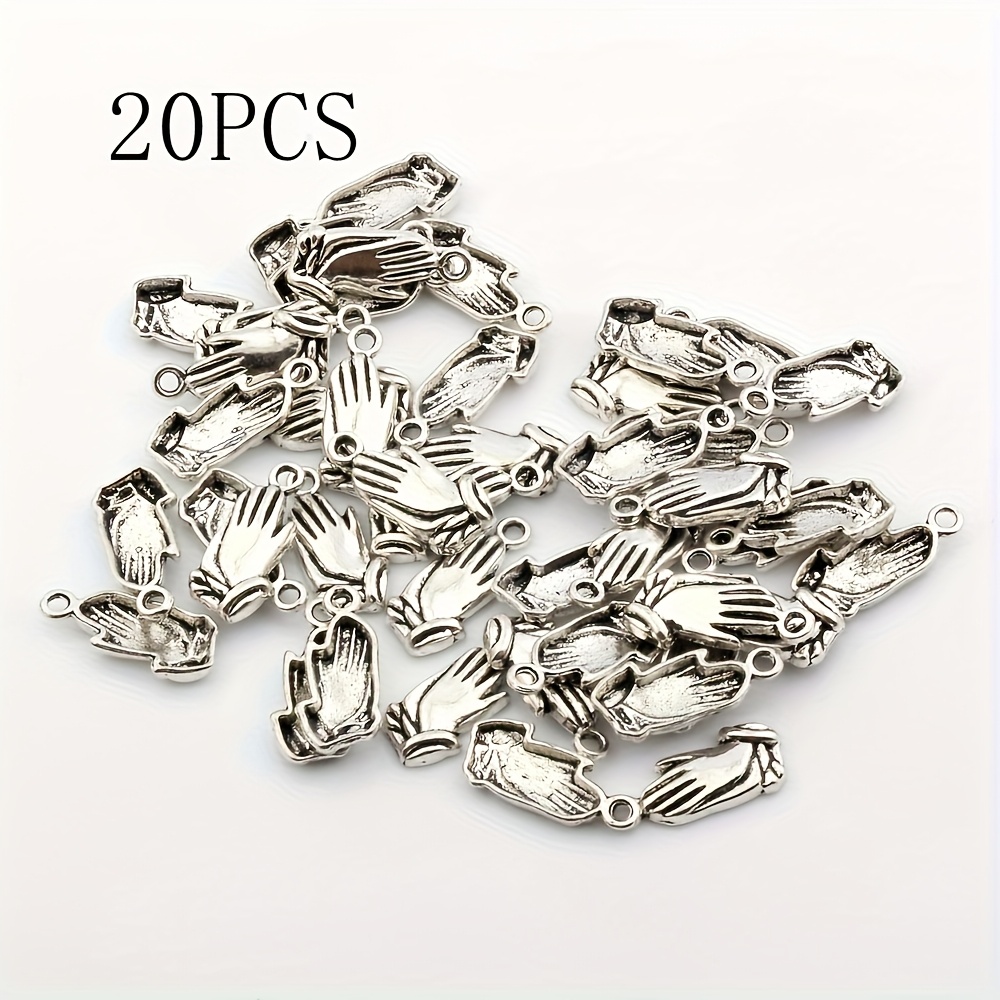 20pcs Alloy Pray Hand Charms Pendants For Jewelry Making Bracelet Necklace A-9