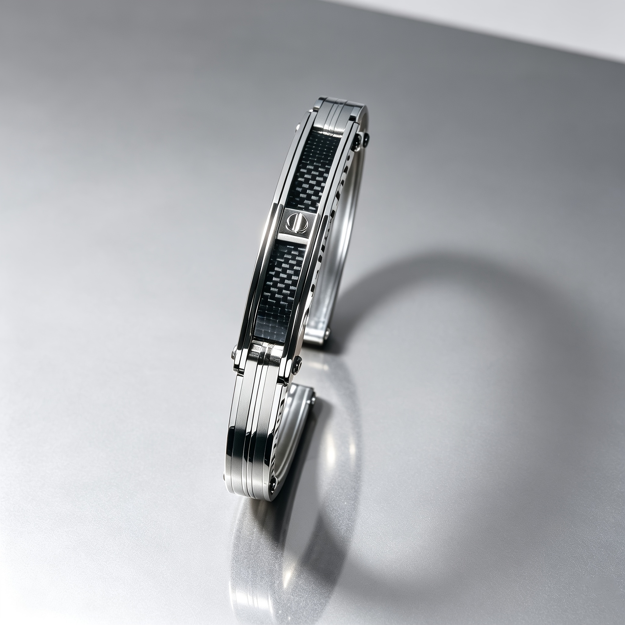 TEMU DIZISLI Bracciale a bracciale meccanico da in acciaio inossidabile con in fibra di carbonio, bracciale antistress per , bracciale a per