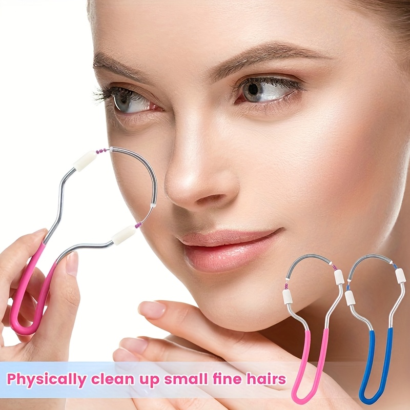 2pcs spring facial hair remover portable stainless     hair remover upper lip chin cheeks eyebrows facial hair removal and makeup tool suitable for female facial hair removal tool Product details 6