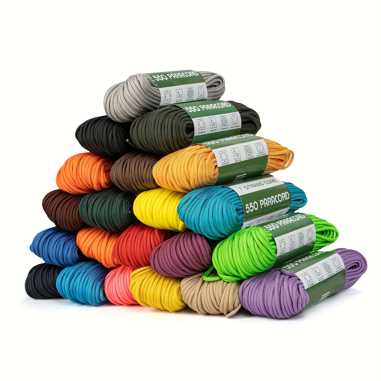 30m paracord high strength polyester rope 1181 1 inch   core 4mm rope 550 pound tensile strength suitable for diy crafts camping clothing decoration mixed color multifunctional practical rope
