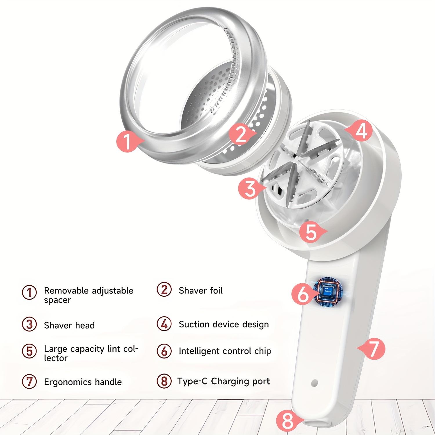 portable rechargeable lint eraser with cleaning brush effective fabric scraper for carpets removes lint balls usb rechargeable electric lint eraser portable clothing shaver for sweaters blankets carpets and upholstery Product details 5