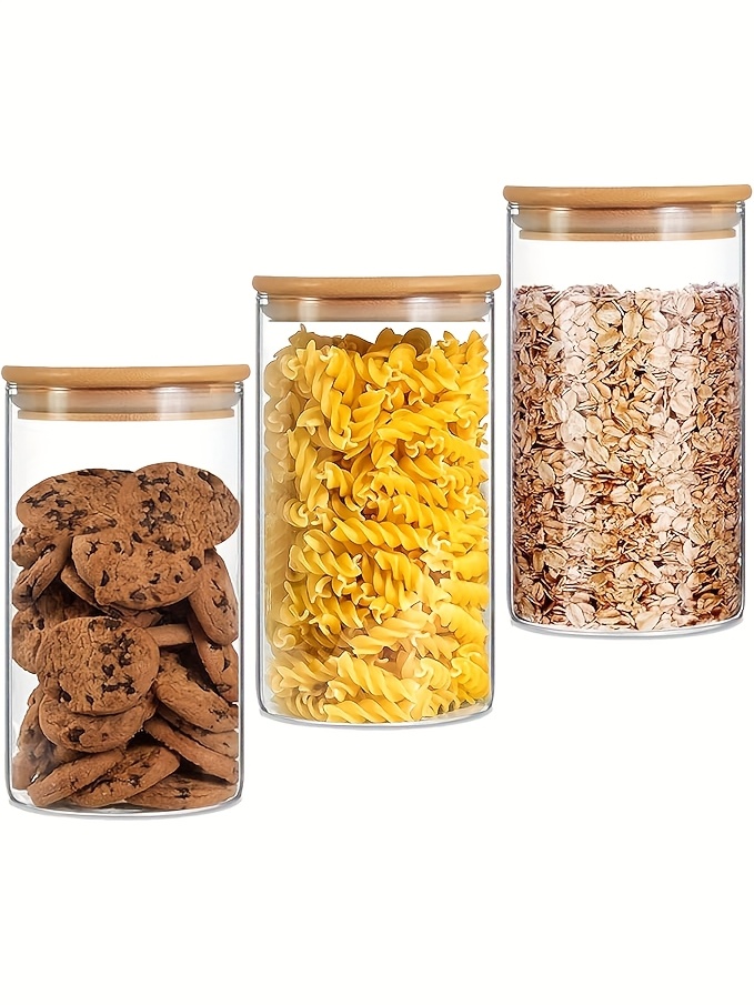 Tarros de Almacenamiento de Granos con Tapa Redonda de Madera, Tamaños 185ml/250ml/325ml, Ideales para Café y Especias, Disponibles en Juegos de Seis/Ocho/Diez