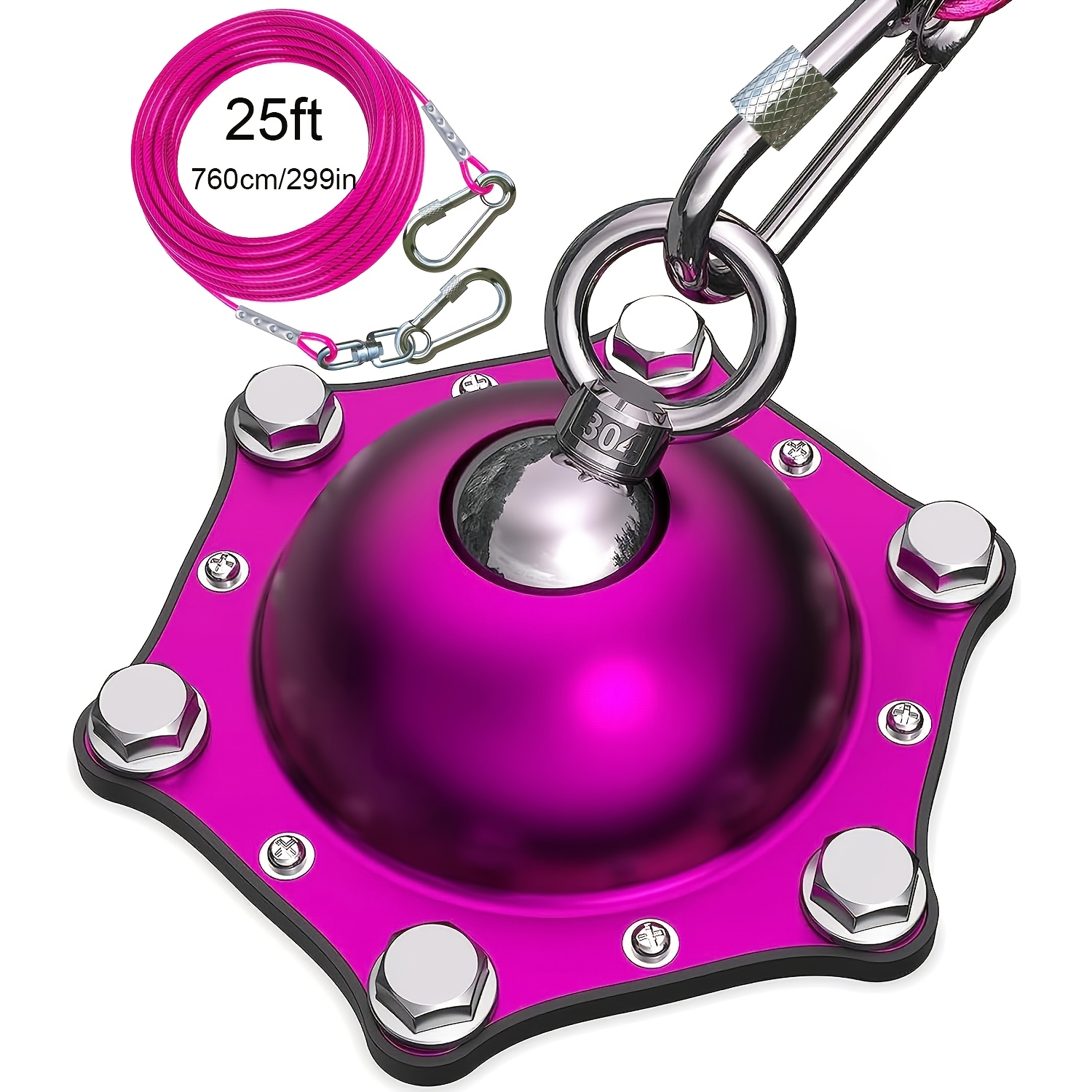 TEMU Dog Tie Out Cable And Stake, (up To 150lbs) 360&deg;swivel - No , With 15/25ft Heavy Duty Tie Out Cable, Runner For Yard, Ideal For Outdoor Camping