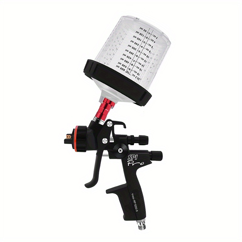 E-shop 5200B RP Spritzpistolen-Set (1,3/1,7 mm Kaliber), mit 1,3/1,7 mm Edelstahl-Düsen und 600 ml Non-Cleaning-Becher (keine Adapter erforderlich).