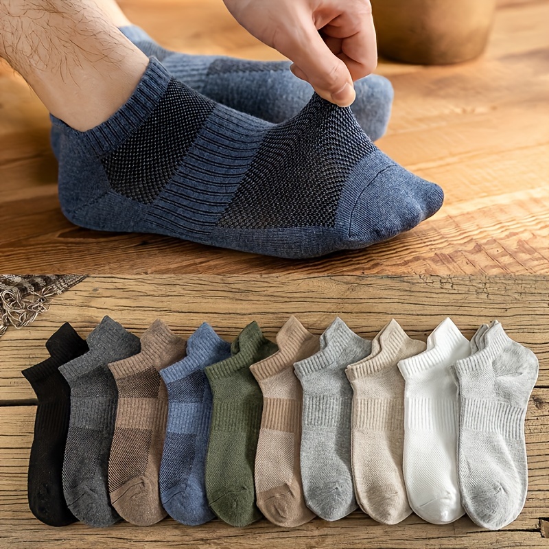 10 Çift Erkek Kısa Çorap, Nefes Alabilen Rahat Günlük Çoraplar, Moda Çoraplar
