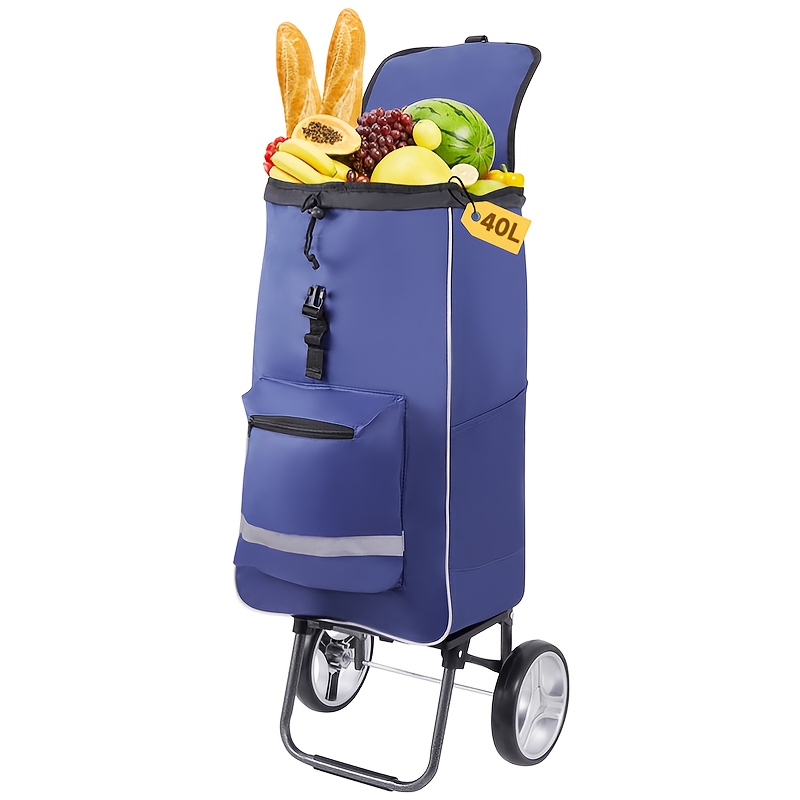 45 L Shopping Cart External Storage Pouch - 2-wheel Large Wheel Shopping Cart