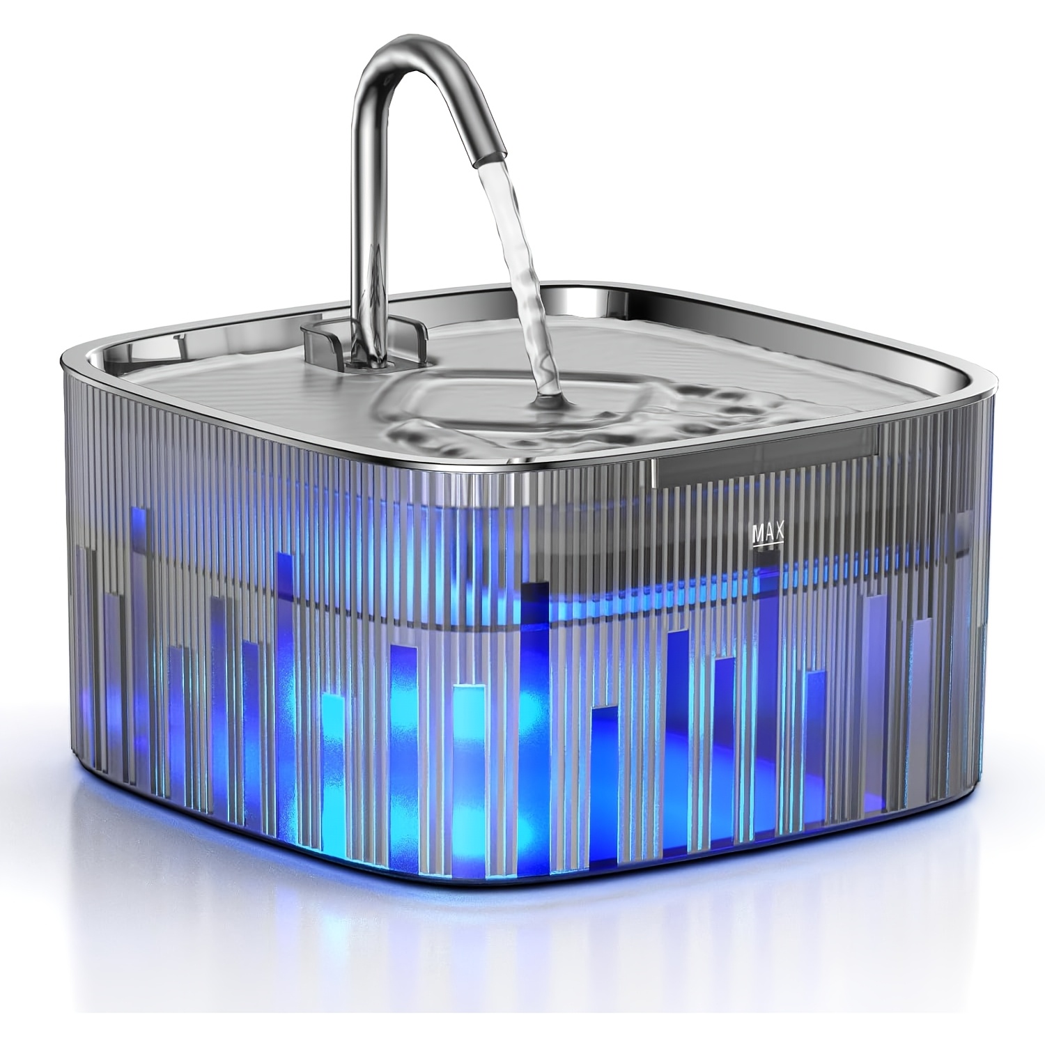 TEMU Automatic Cat Water Fountain With Stainless Steel Lid, 75oz/2.2l Automatic Cat Water Dispenser With Built-in Led Pump, Pet Water Fountain For Cat Indoor, Small Dog
