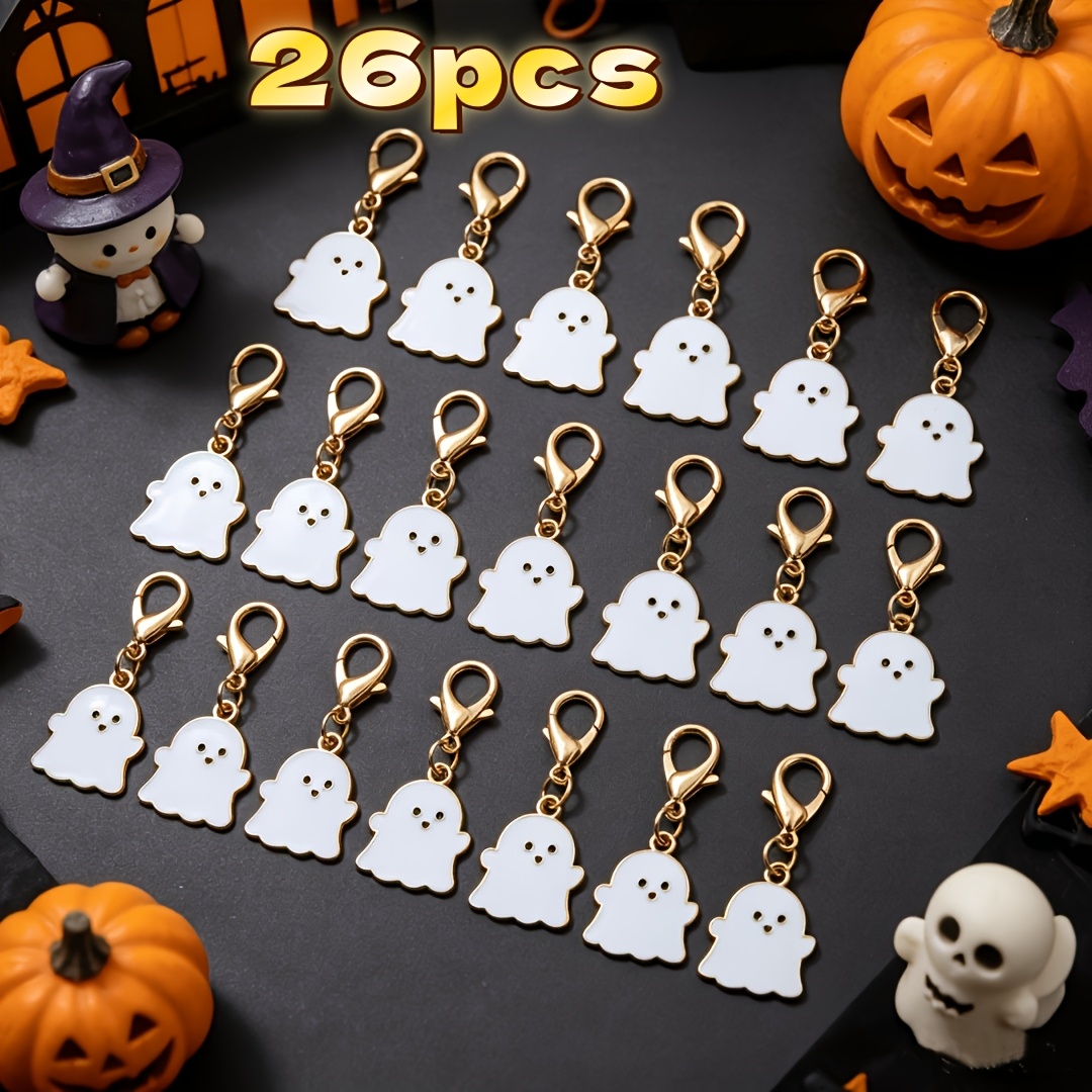 TEMU 26pcs White Keychains, Halloween Charms, Graduation Season, Birthday, Thanksgiving, Christmas Holiday Keychains