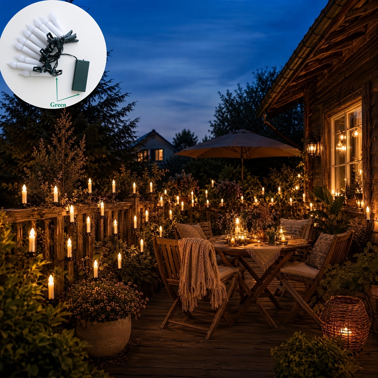 TEMU Guirnalda de luces de velas con clip de 10 LED, luces de de velas de brillantes sin llama, alimentadas por batería, , lámparas de velas de , con