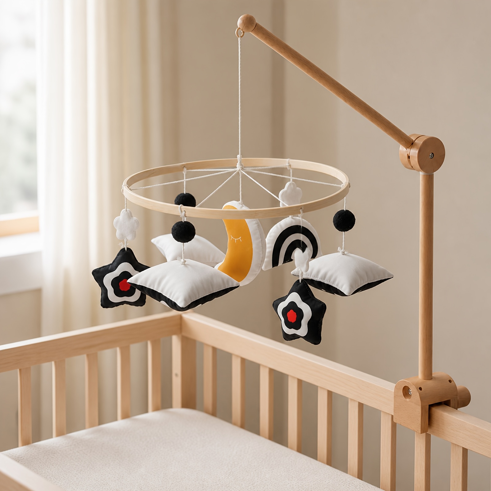 Moon Star Cloud Rainbow Shaped Ring Hanging Bed Bell