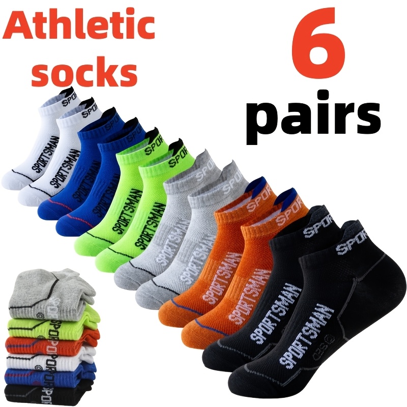 Image of 6 Pairs Unisex Short Socks Breathable Riding Socks Professional Cycling Sports Socks Short Tube Men's Socks