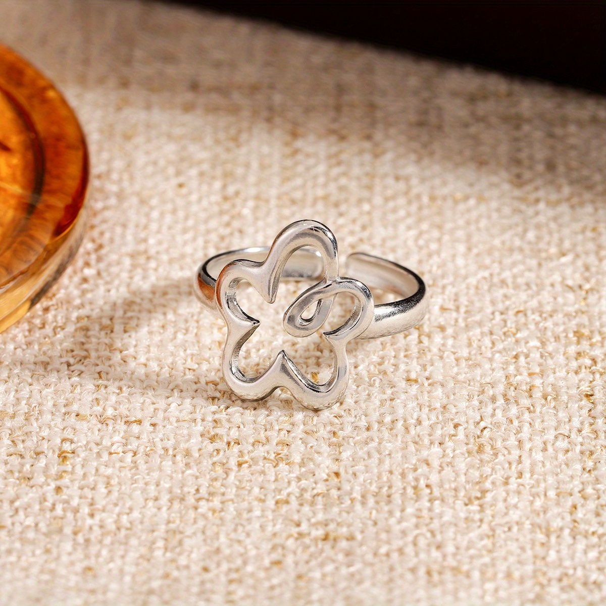 Adorable Floral Stainless Steel : Featuring A Unique Cut-out Design, Material, And Tarnish-resistant End. A Fashion- Accessory For A Minimalist Metallic Style