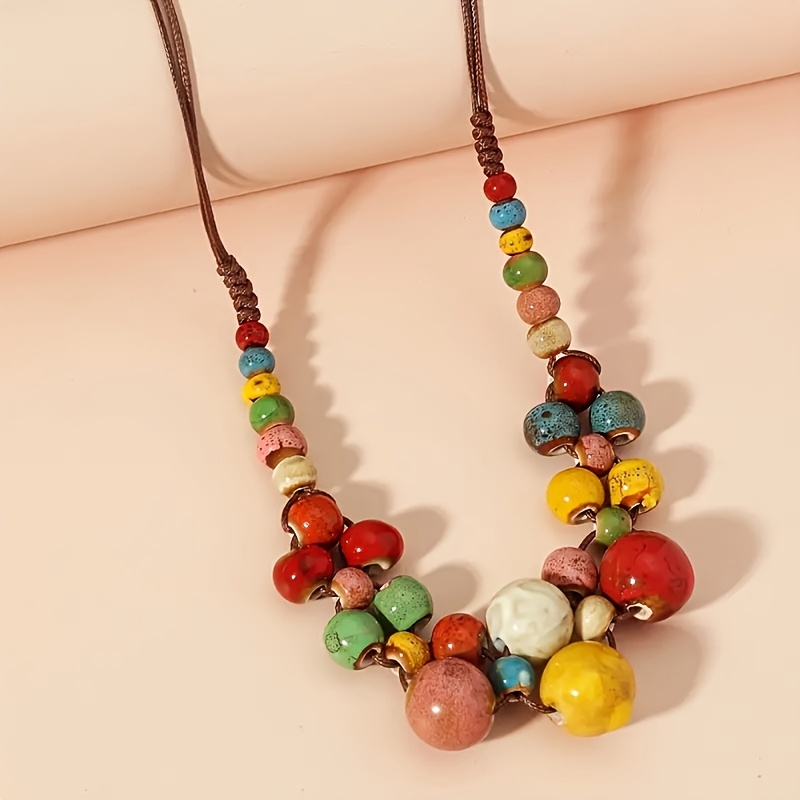 Ceramic Dopamine Beaded Jewelry Set for Women