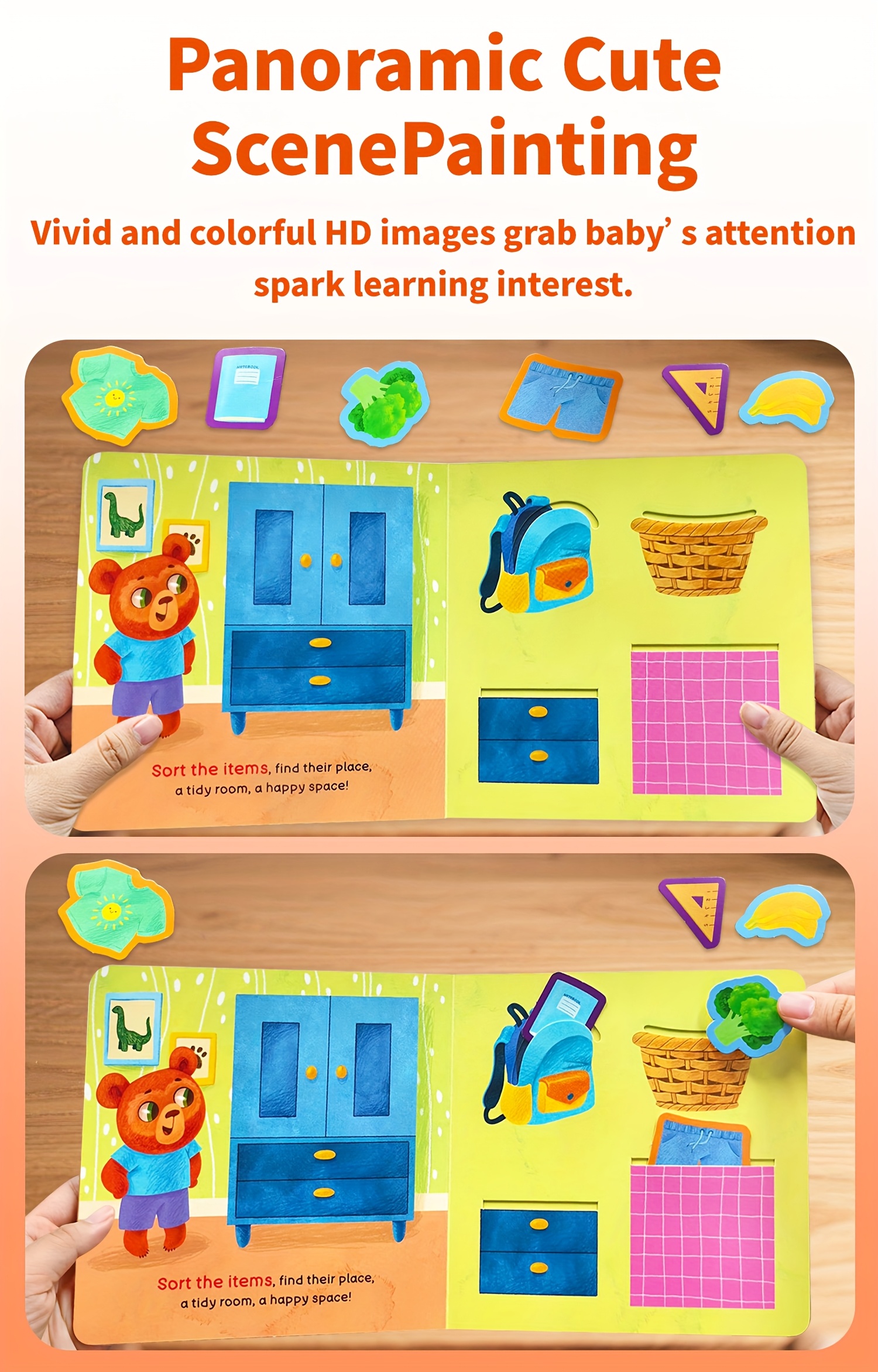 Bear's Tidy-up Time Children Book, Picture Book with Vibrant Bear illustrations, Interactive Book for Age 0-3, Lift-the-Flap Book, push, pull and slide, Good habit formation| Boost Reading Hobby| Spark Brain Thinking, Touch And Feel books, Busy book, Lift-the-Flap Book, Engaging learning books, Best Birthdays, Holiday Gifts, Ideal Travel and Bedtime Reading Resources, Preschool& Parent-Child Learning Activities