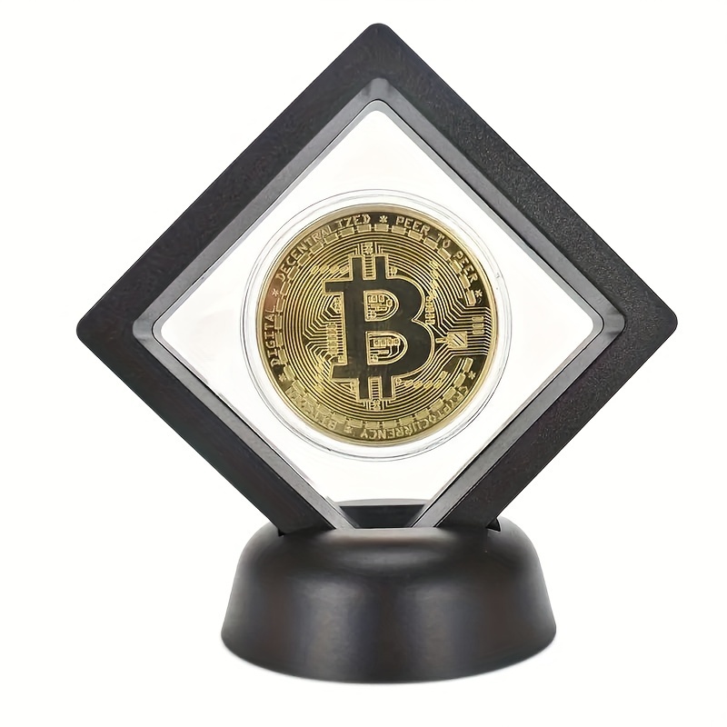 

40mm Metallic Finish Bitcoin Collectible Coin With Clear Presentation Case - Perfect For Collectors, Ideal Present For Birthdays & Special Occasions