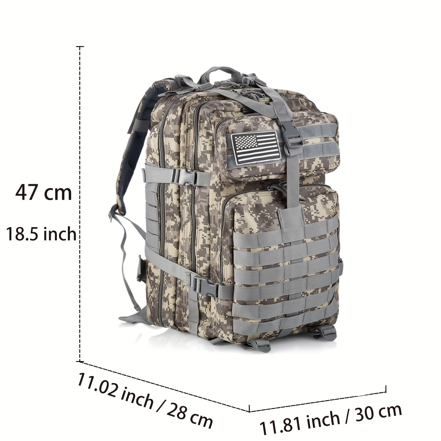 45l portable backpacks molle army outdoor hiking trekking rucksack