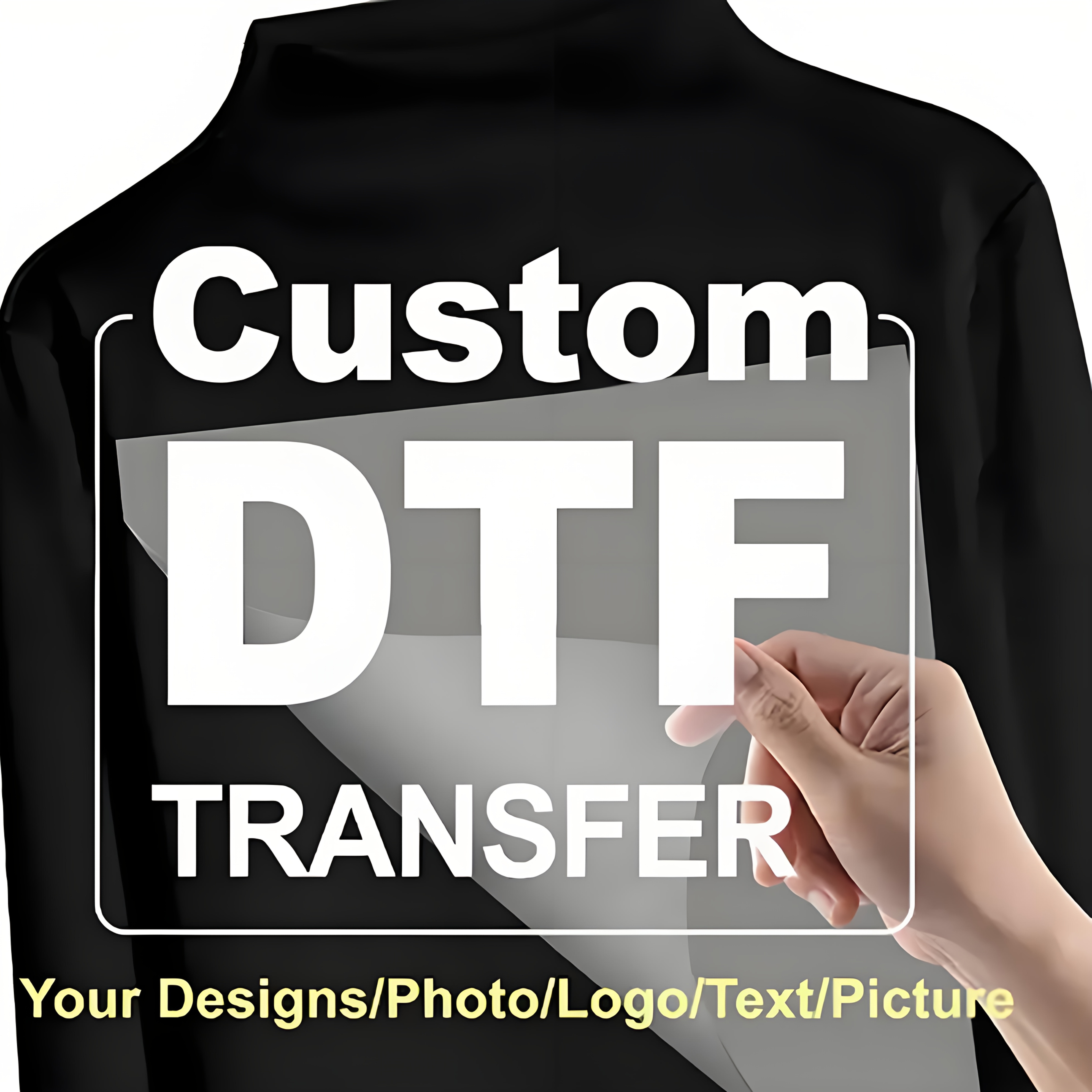 

1pc Custom Dtf Iron-on Transfer Vinyl Decal, Personalized & Pillow Decor, Color Polyester, Home Clothing Supplies