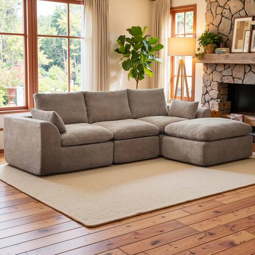 Sofá modular de , sofá tapizado con asiento profundo, sofá sin de esqueleto para , no requiere montaje