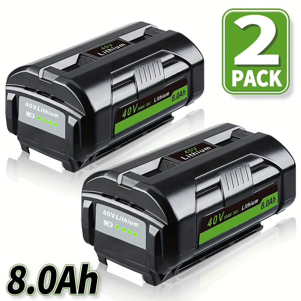 TEMU 2-pack 8.0ah 40v Op4060a Replacement For Ryobi 40v Battery Compatible With For Ryobi 40 Volt Battery Lithium Ion Op4015 Op4040 Op4026a Op40201