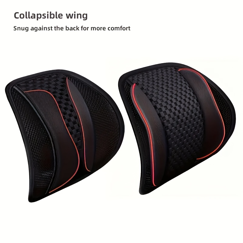 breathable lumbar pillow - ergonomic back cushion with adjustable lumbar support, posture   & spinal   - lightweight office chair & car seat pillow for long drives, work, home - no-fill design, durable polyester mesh - ideal for drivers, desk workers, posture   -   in black/red & more colors, backrest pillow, workstation accessory, sleek cushion design,  able cushioning, long drive  ,   Product details 6