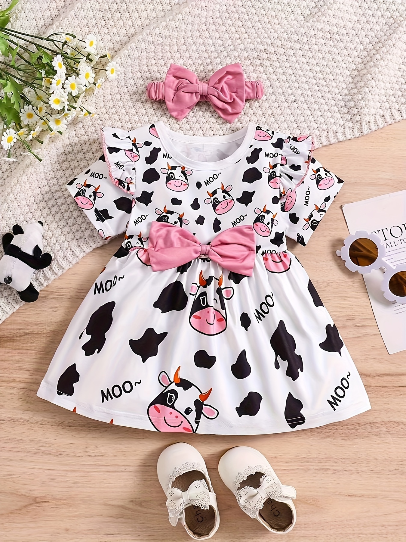 Cow Print Baby Girl Clothes - Temu