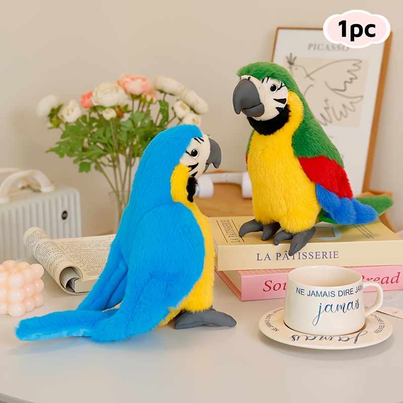 Adorable Parrot Plush Toy, Fluffy Bird Stuffed Animal