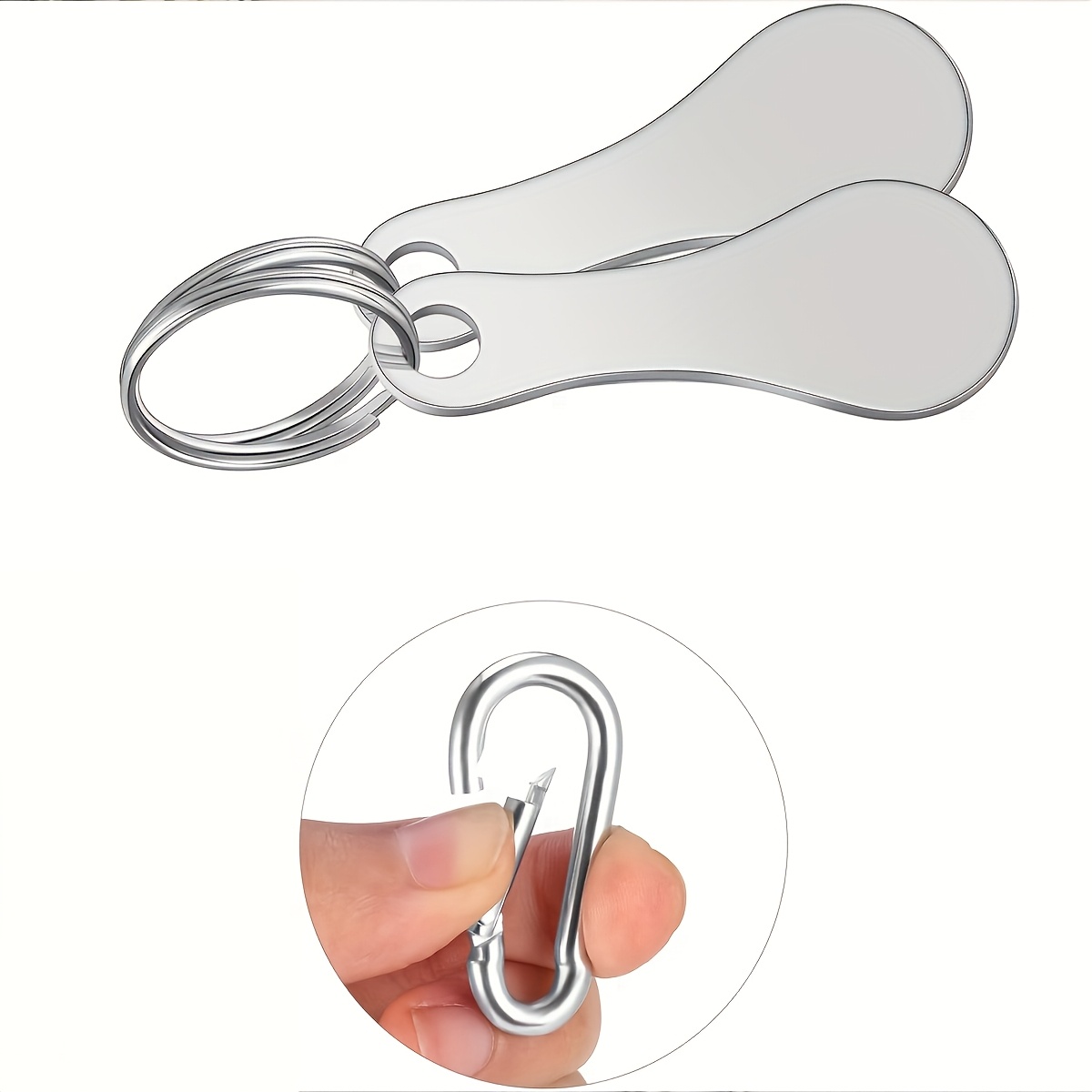 3-teiliger Einkaufswagen-Token Aus Edelstahl – Abnehmbarer Schlüsselanhänger Für Frontlader-Wagen, Mit Karabiner
