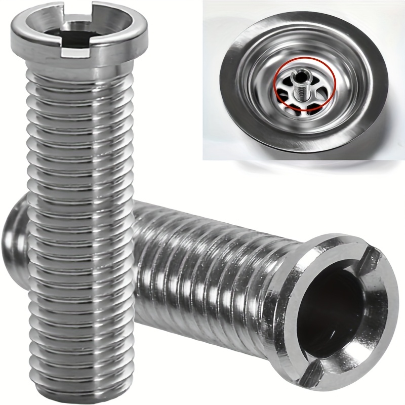 2pcs Heavy-duty Stainless Steel Hollow Screws For Sinks, Hollow Screws For Kitchen Sinks, Sink Basket Filter Plug Screws, Sink Installation Components