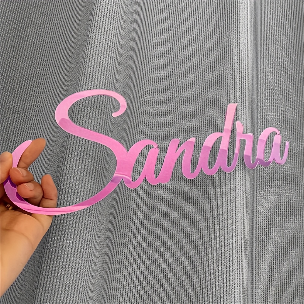 TEMU 2d Flat, Custom Mirrored Acrylic Lettering Logo - Self-adhesive, Personalized Mirror Reflective Design, Laser Cut Wedding And Party Decor,