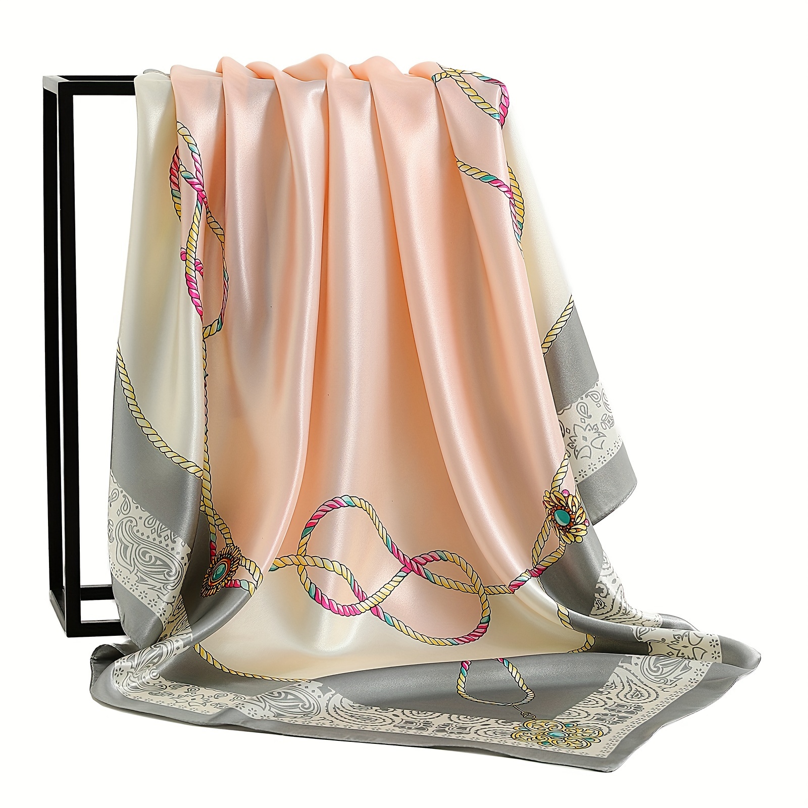 

Elegant 35.4" Square Scarf - Lightweight, Breathable Polyester | Classic Silk | Trendy | Windproof & Sun-protective | All