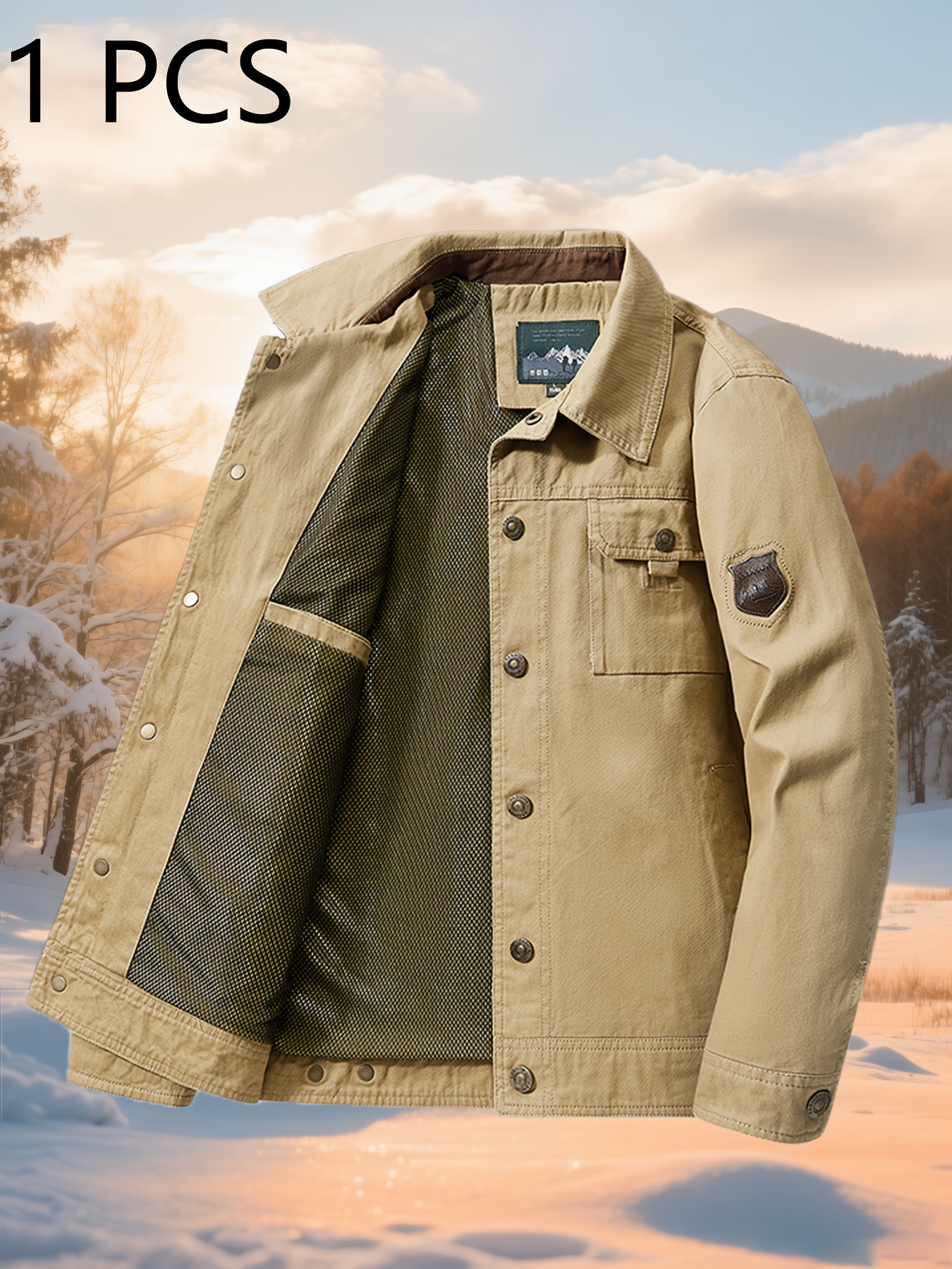 Men's Casual Jacket - 100% Polyester, High-Quality Recommended Jacket, New Spring/Autumn Style Versatile Casual Outerwear for Middle-Aged Men, Lapel Dad Jacket, Suitable for Daily Commute, Outdoor Activities, Fishing, Three Colors Available