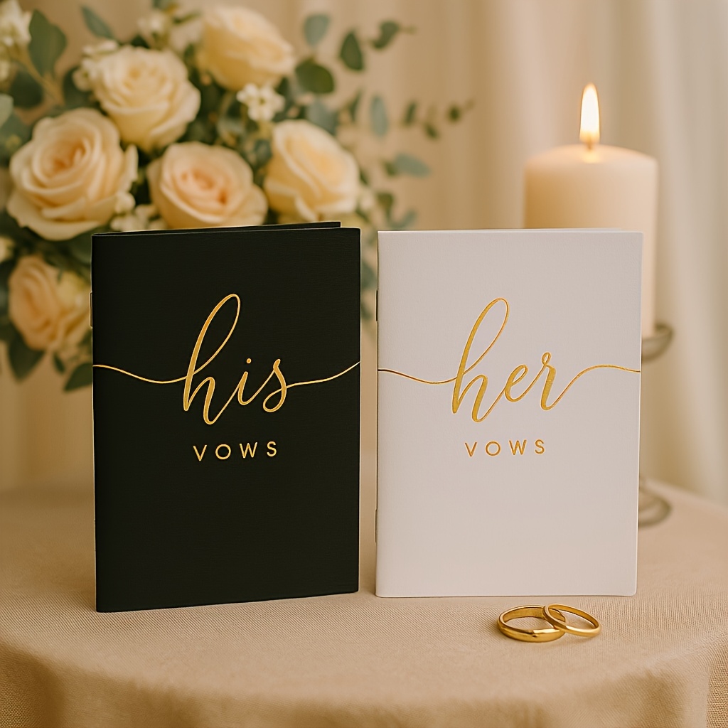 TEMU 2 Livres Modernes de Vœux de Mariage et Elle - Carnet de Mariée avec 28 Pages - 5,5" X 3,9" (14cm X 10cm) - Idéal pour Renouvellement de Vœux -