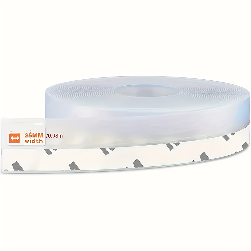 Image of 16.5 Feet Windproof Strip Door Bottom Seal, Semi-transparent Adhesive Tape For Doors Or Windows Bathroom Shower Glass Sealer