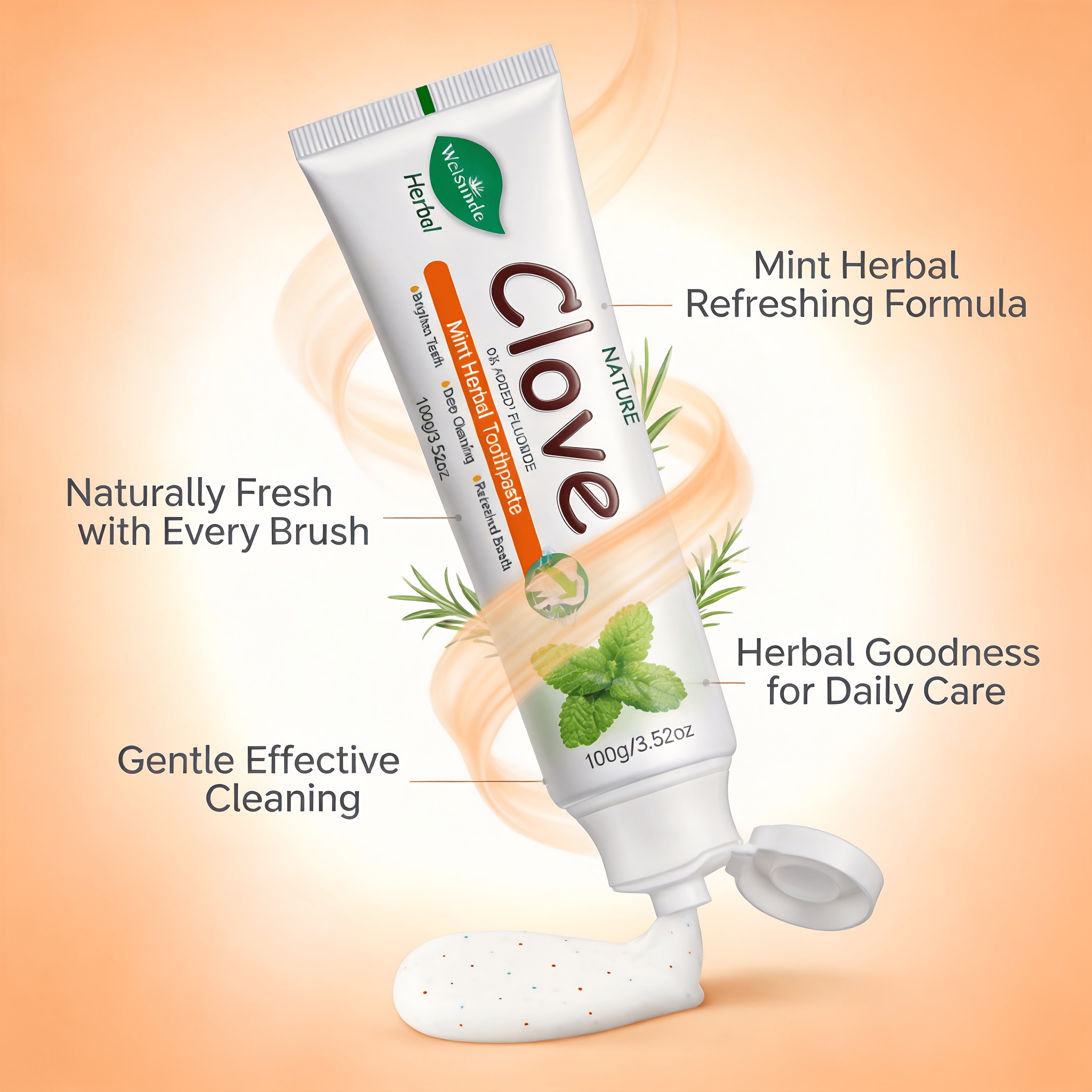 3pcs Clove Mint Herbal Toothpaste for Deep Cleaning