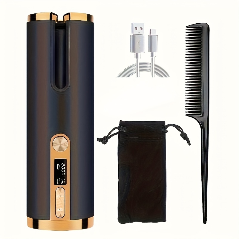 automatic rotating curling iron – cordless styler, portable hair curler set for women’s holiday gift, travel styler, beach , stylish curler, sleek styler, cordless technology, heat protection, rotating curling wand, automatic styler, , travelfriendly styler | Free Shipping On Items Shipped From Temu | Temu