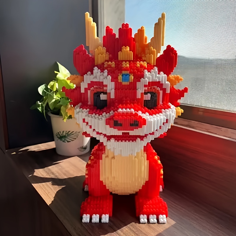 4911pcs Red Dragon Model Building Blocks, Creative Educational Toy Designed for Teens and Adults, Home Decor, Birthday Gift, Christmas Present