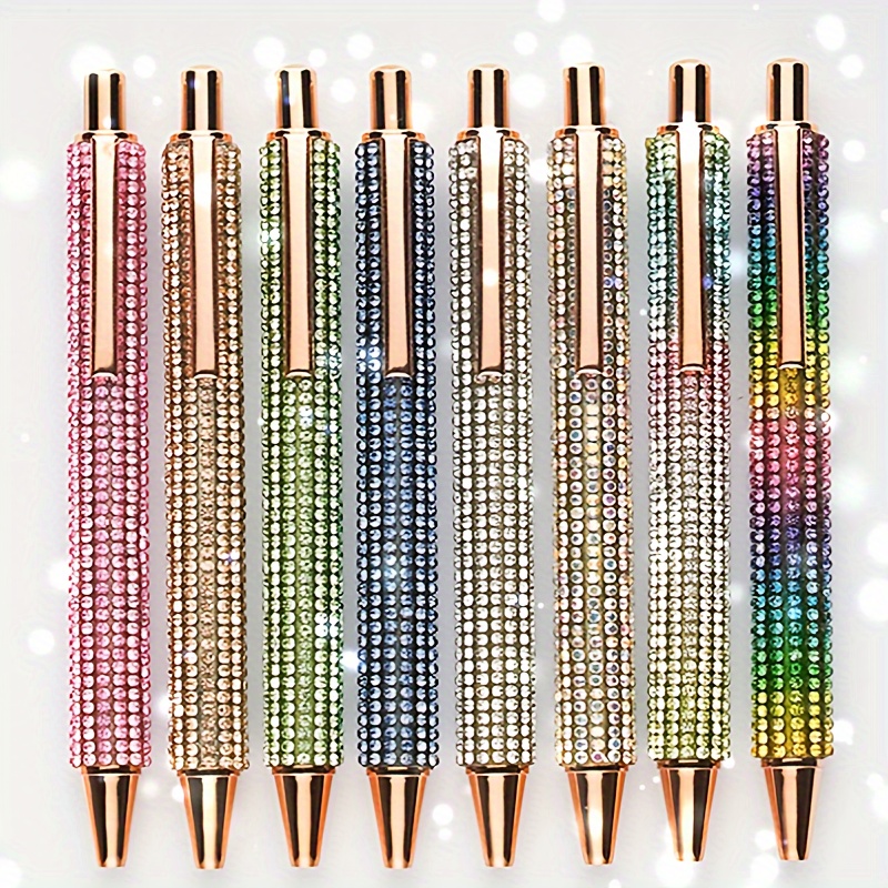 

Sparkling Rhinestone Ballpoint Pen - Elegant Metal Design For Writing Enhancement, Perfect Gift Or Personal Use (color Varies) Elegant Pens Beautiful Ballpoint Pens