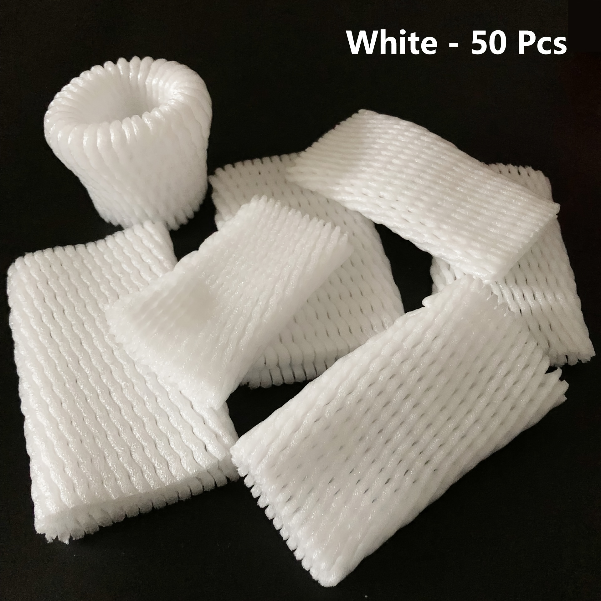 E-shop 50/100 weiße Schaumstoff-Netzbeutel, Expressversand Verpackungsmaterial, Schutzpolster für zerbrechliche Artikel