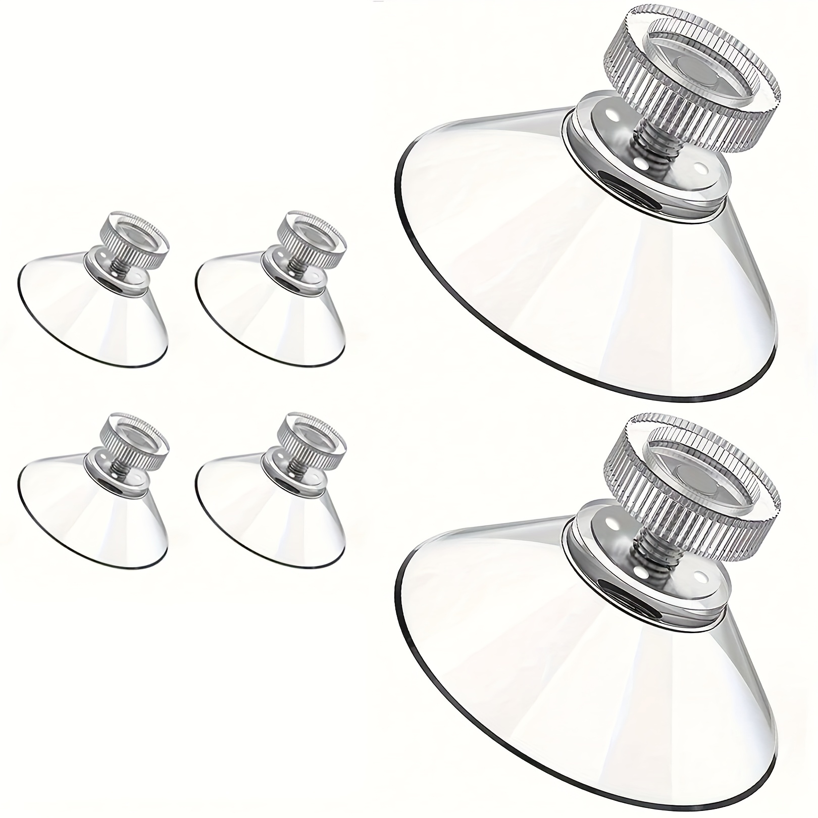 6pcs Suction Cup Glass Suction Pads, 41mm Transparent Pvc Plastic Suction Cups, No Hooks, Ultra-strong Adhesive Suction Mounts, Utility Hooks