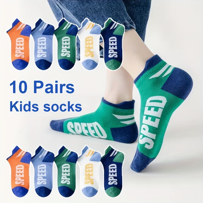10 Pairs Breathable Mesh Socks Boys Medium To Large Children Baby Socks Spring Summer Short Socks